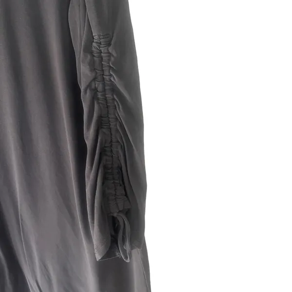Garnet‎ Hill Women's Size Large Grey Soft Tencel Rouched Sleeves Tunic Top - Image 4