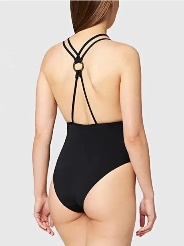 NWOT Seafolly Active Multi Rouleau One-Piece Black Criss Cross 8 Black Swimsuit - Image 2