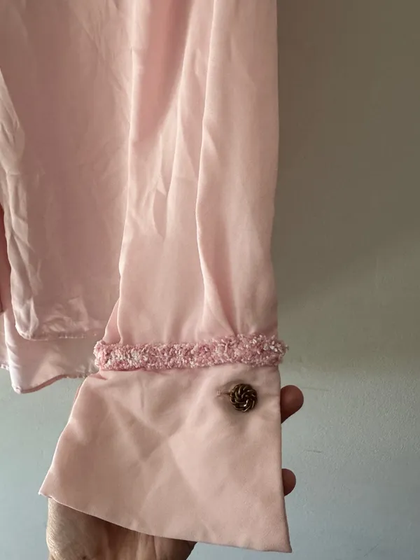 Zara‎ Pink Fringe Long Sleeve Button Down Top - Image 3