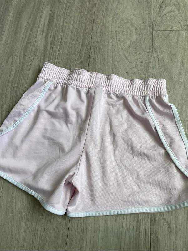 adidas Light Pink Women's Athletic Shorts with White Trim - Image 2