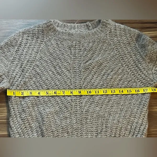 Abercrombie & Fitch Sweater Beige Tan Alpaca Blend Crop Cable Knit Sz Xs - Image 9