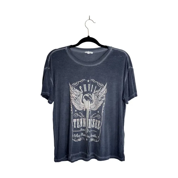 Maurices Nashville TN Wings Graphic Tee Dark Gray Relaxed Fit - Image 2