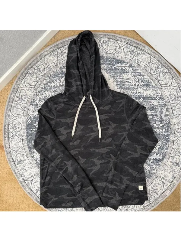 Vuori Halo Essential black camo pullover hoodie - Size S - Image 2