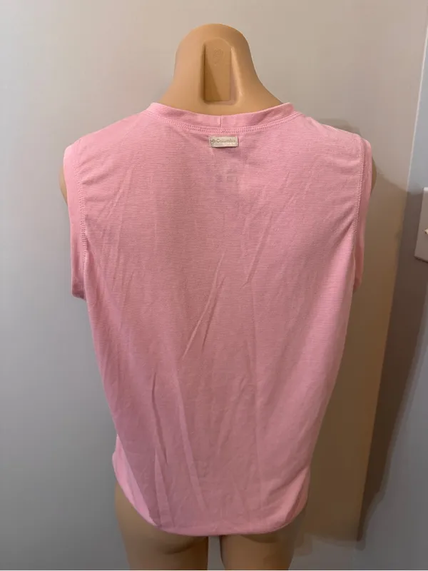Columbia Pink Tank Top XL High Neck Outdoor Athletic Breathable - Image 3