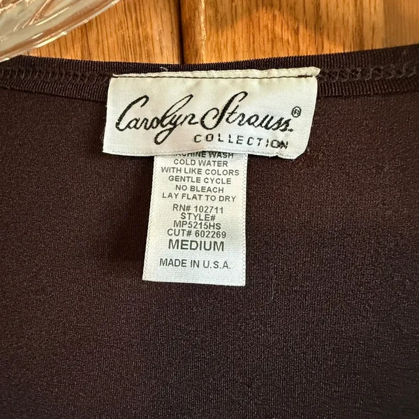 Brown Cardigan‎ Tie Front Lightweight Chocolate Brown Carolyn Strauss - Image 3