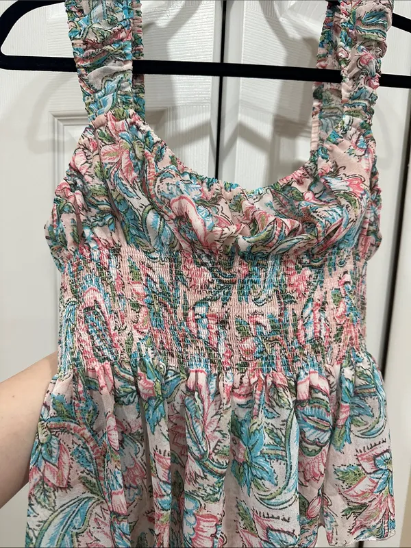Urban outfitters Floral Smocked Peplum Tank Top - Image 2