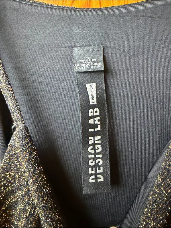 Design Lab Black and Gold Halter Dress - Image 5