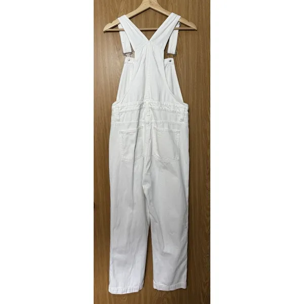 MADEWELL Straight Leg Denim Jeans Overalls Women Size SMALL White - Image 2