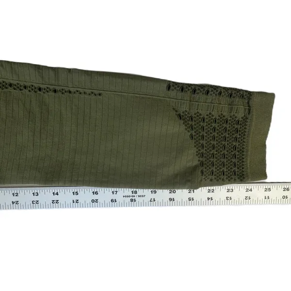 Gymshark Energy Seamless Leggings Olive Green Womens Medium High Waist Eyelet - Image 9
