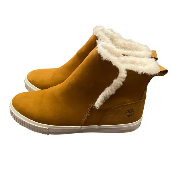 Timberland Skyla Bay Faux Fur Lined Pull-On Boots Wheat Nubuck Women’s 9 - Image 2