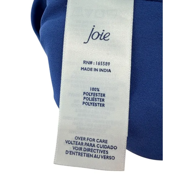 Joie Parisian Paisley Blue Tiered Midi‎ Dress V-Neck Long Sleeve Womens L Flowy - Image 7