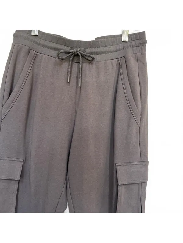 Alo Yoga Unwind Cargo Sweatpants Joggers Tapered Shadow Women's Size Medium - Image 3