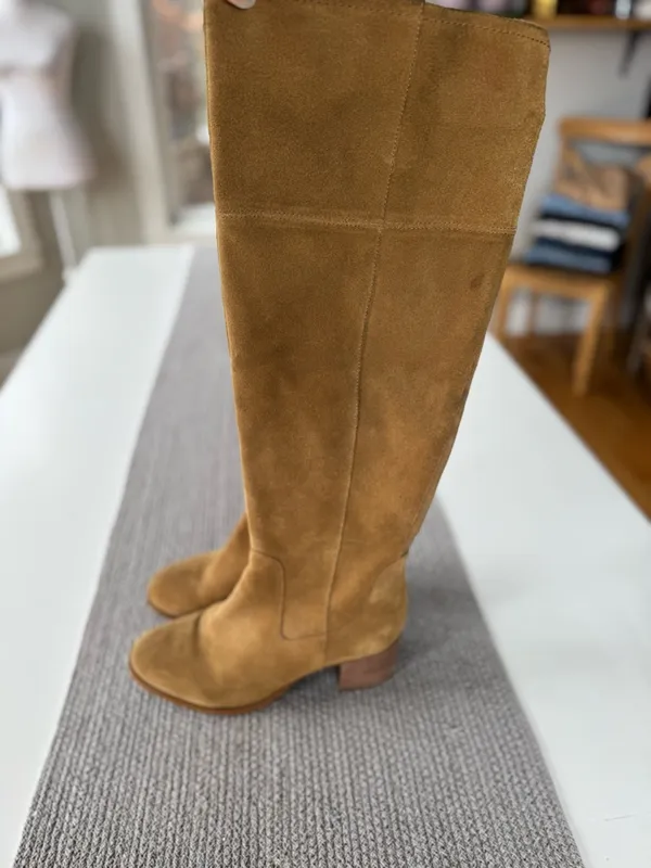 Marc Fisher Tan Suede Over the Knee Tall Boots Size 8.5 Wide Calf - Image 5