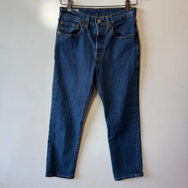 Levi Strauss 501 Original Fit Button‎ Fly Blue Denim Jeans W26 - Image 3
