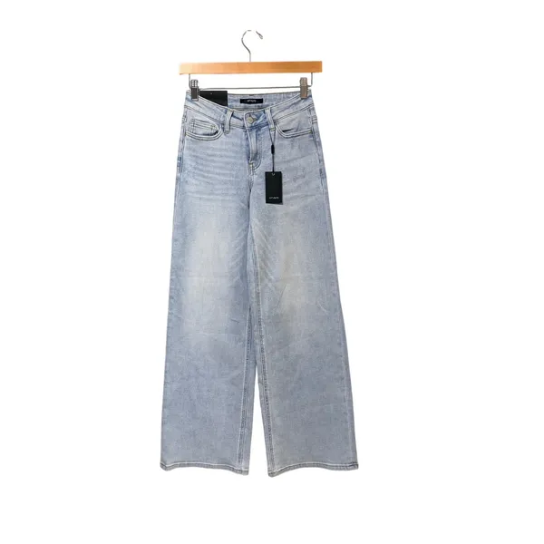 Oneso Los Angeles Mid Rise Wide Leg Jeans Light Wash Blue OSW8001 Size 24 - Image 3