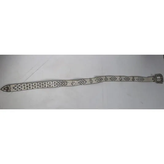 Vintage Chunky Y2K Studded Equestrian Western Boho Preppy Metal White Cross Belt - Image 14