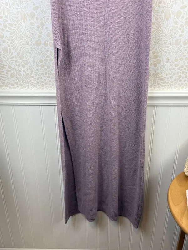Free People Beach Purple Cotton Slit Sleeveless Ribbed Maxi Dress - Size - XS - Image 4