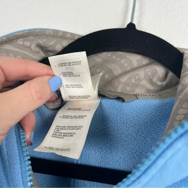 The North Face Fleece Full Zip Blue‎ Sz M - Image 6