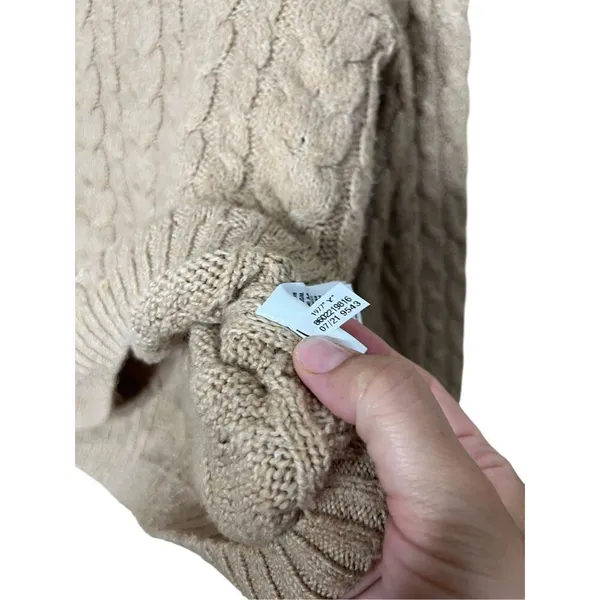 American Eagle Tan Cable Knit Sweater Size Large‎ - Image 6