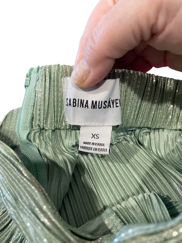Revolve Sabina Musayev Pleated Ross Pants Mint Green Size XS Disco Rave Festival - Image 3