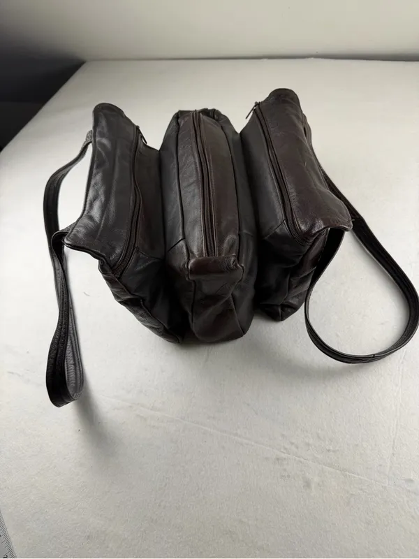 Vintage Genuine Leather Tote Bag Brown Slouchy Made in‎ Mexico - Image 5