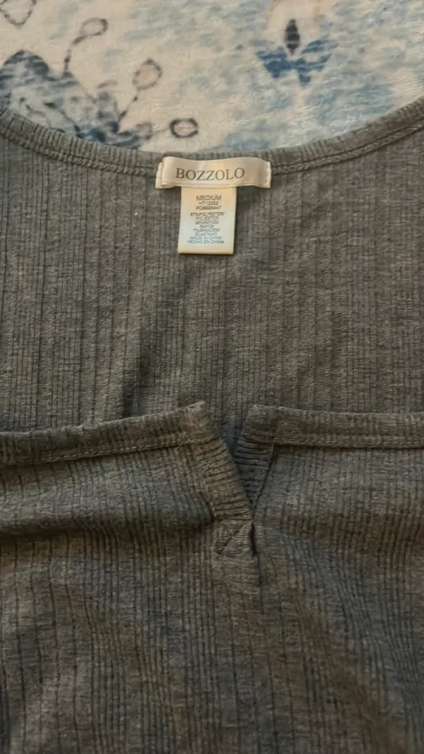 Grey cropped long sleeve shirt - Image 2