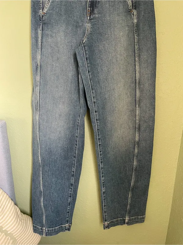 Madewell Tapered Denim Trousers Size 27 Calvert Wash Comfort Stretch High Rise - Image 8