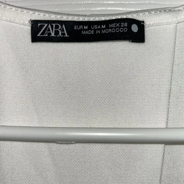 Zara Midi Off White Stretchy Dress(Size Medium) - Image 7