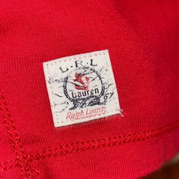 LRL RALPH LAUREN Nautical Red Soft Cotton Boatneck Tee - Image 3