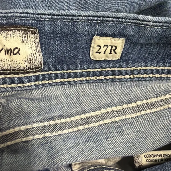 BKE Sabrina Jeans Womens 27R Blue Skinny Mid Rise Medium Wash Contrast Stitch - Image 7