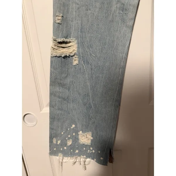 Free‎ People We The Free Grunge Patchwork Label Distressed Painted Denim Jeans - Image 8