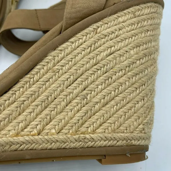 Dolce Vita Brown Leather Espadrille Wedge Sandals Womens 10 Heels Beachy Summer - Image 4