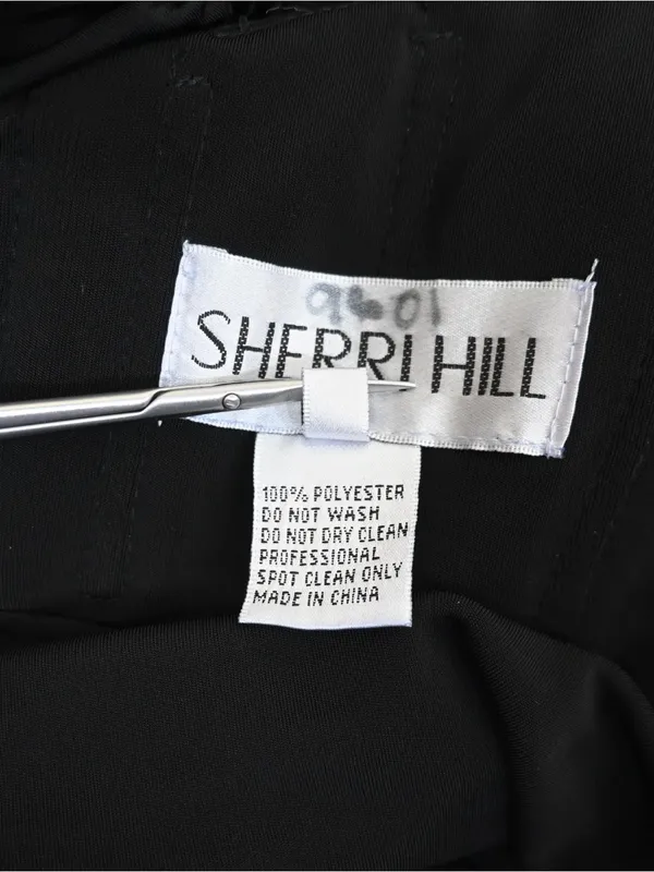 Sherri Hill Women's 4 Black Ruched Halter Mini Cocktail Dress - Image 10