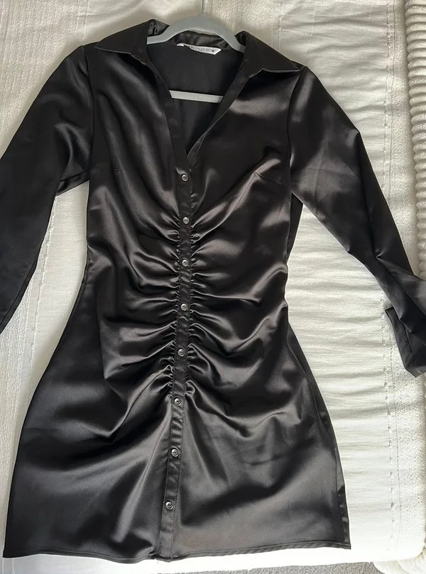 Zara Black Long Sleeve Mini Dress - Image 2