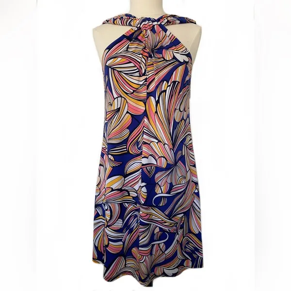 Trina Turk mini dress sz M multi color print sleeveless - Image 5