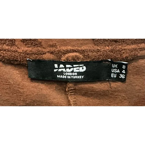 Jaded London Toweling Romper Brown Playsuit Size 4 Long‎ Sleeve Textured Burnout - Image 5
