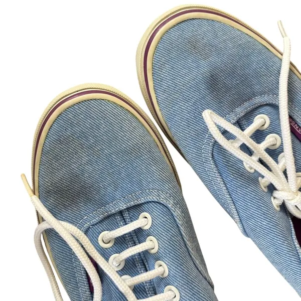 Vans‎ Blue Denim Sneakers Women's Sz 7.5 Washed Twill Skater Grunge - Image 6