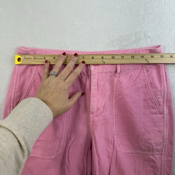 J. Crew Sz 4 Garment Dyed Foundry Pants Straight Leg Cotton Pink AP392 Woman's‎ - Image 11
