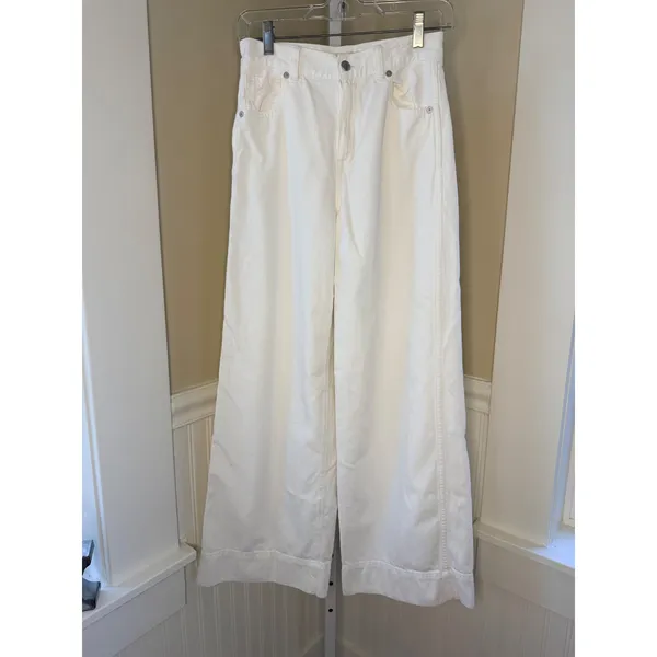 Madewell Superwide-Leg Jeans High Rise White Denim Size 24 - Image 2