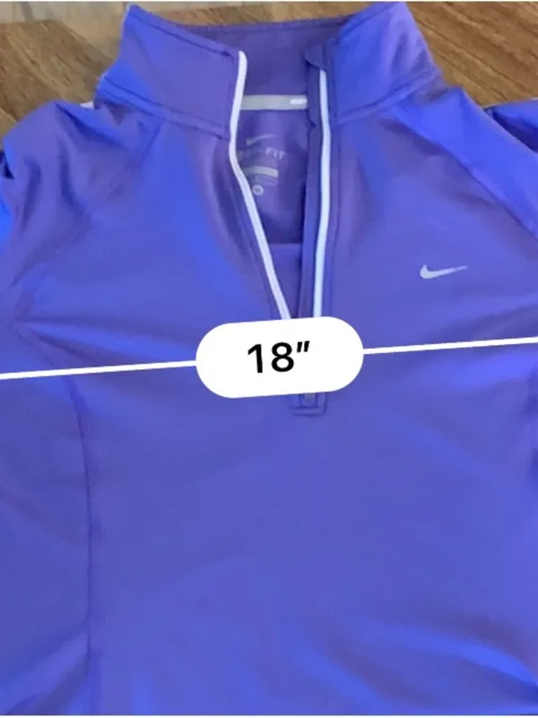 Nike Dri-FIT Womens Half Zip Pullover Purple Running Thumbholes Long Sleeve M - Image 15