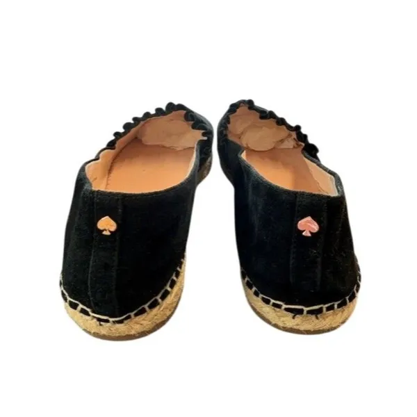 Kate Spade Black Suede Leather‎ Espadrille Flats Womens Size 10M - Image 3