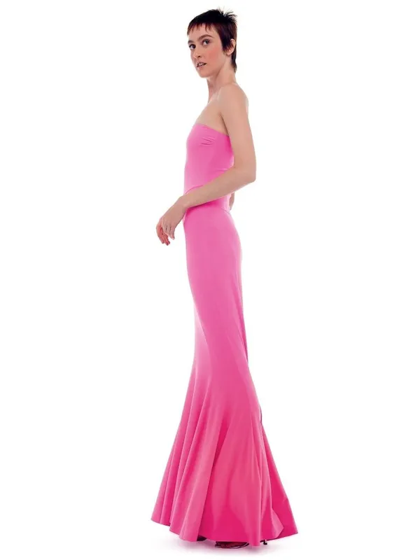Norma Kamali Strapless Fishtail Gown in Orchid Pink XXSmall Womens Maxi - Image 9
