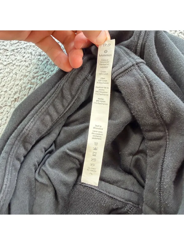 Lululemon Oversized Black Cotton Hoodie XS/S Women’s Pullover Boxy Heavyweight - Image 5