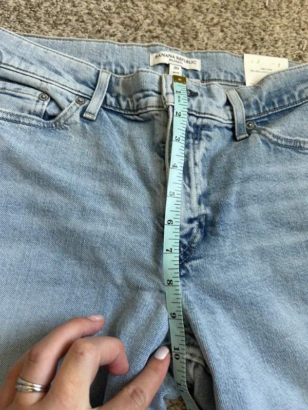 NWT Banana Republic Light Blue Mid Rise 90s Relaxed Straight Jeans Denim Casual - Image 8