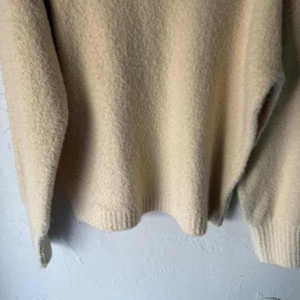 Marled Small Cream Mock Neck Cozy Sweater‎ Minimalist Closet Staple Clean Girl - Image 5