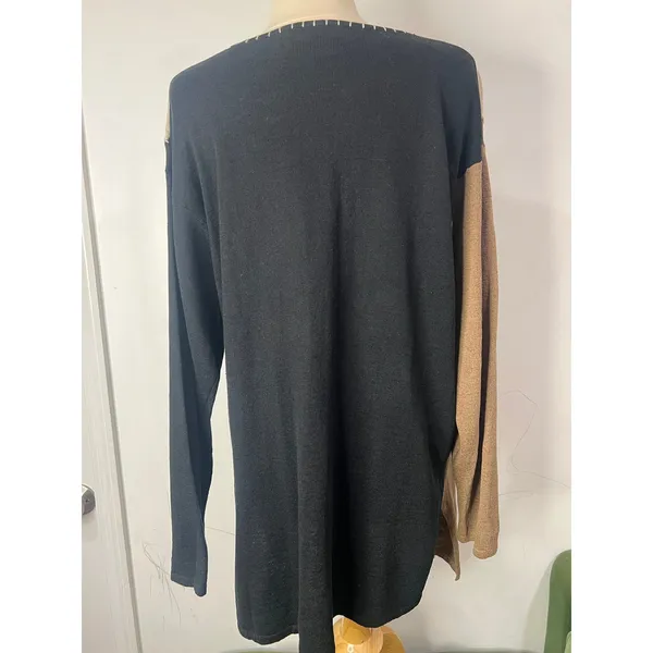 Vintage Marisa Christina Linen Cotton Colorblock Cardigan Small Artisanal Boho - Image 7