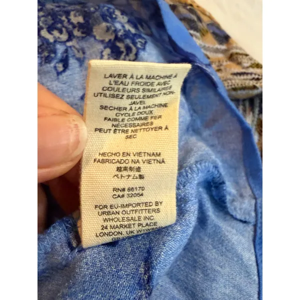 Boho Free People Patchwork Blouse Size Small - Image 5