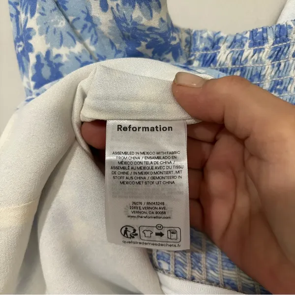 Reformation Overland Top Blue Daisy Size 8 - Image 6