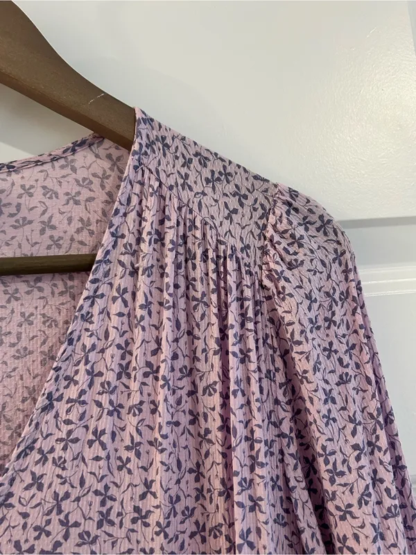 A New Day Lilac Floral Tiered Midi Dress Size S - Image 11