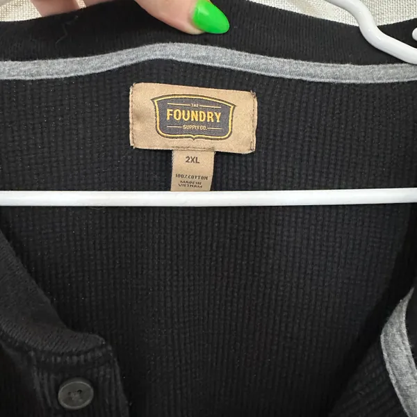 Black Waffle Henley - Image 2